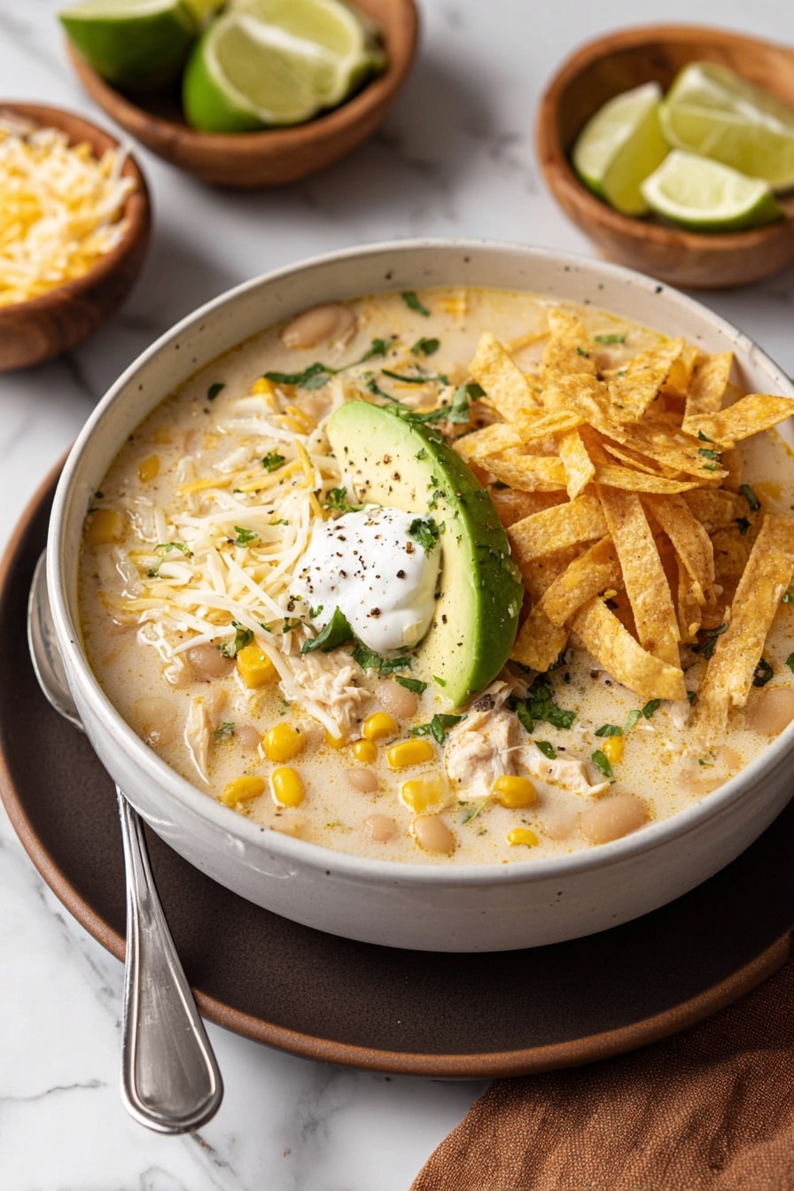 White Chicken Chili - Serving Suggestion