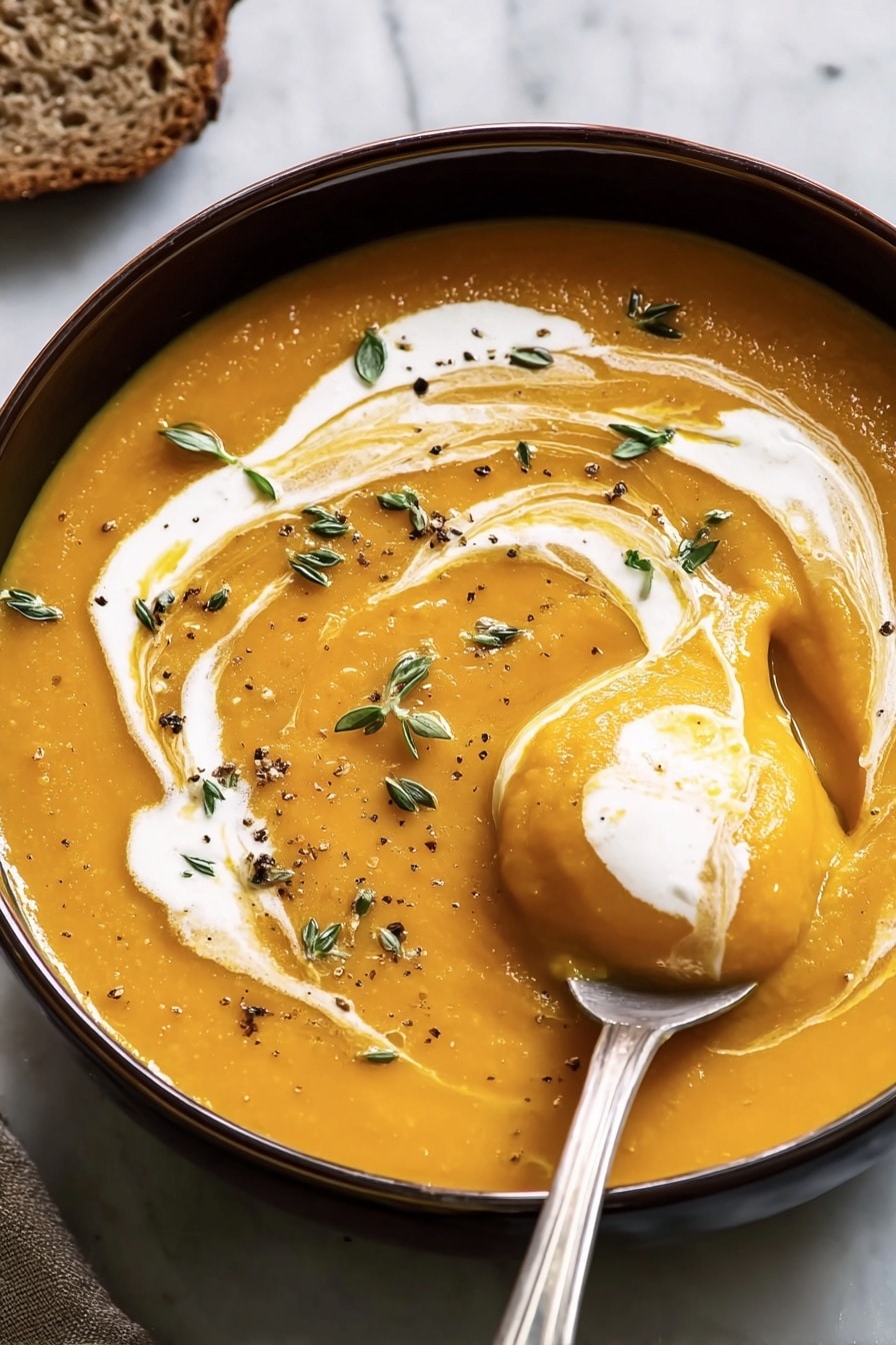 Butternut Squash Soup - Serving Suggestion