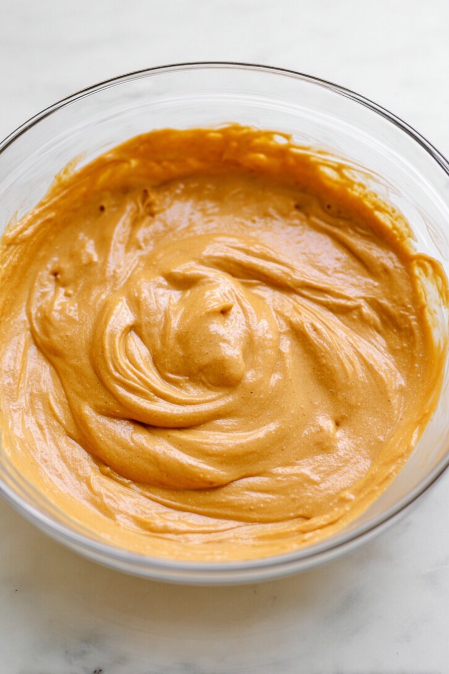 The image shows three soft, round sandwich cookies with a smooth, light brown outer layer and thick white cream filling in the middle. The cookies are placed closely side by side inside a container lined with light brown crumbly parchment paper. The texture of the cookies looks slightly spongy and smooth, while the cream layer is thick, creamy, and evenly spread. The background surface visible at the edge is a white marbled texture. photo taken with an iphone --ar 2:3 --v 7